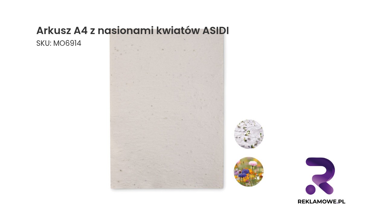 Arkusz A4 z nasionami kwiatów ASIDI