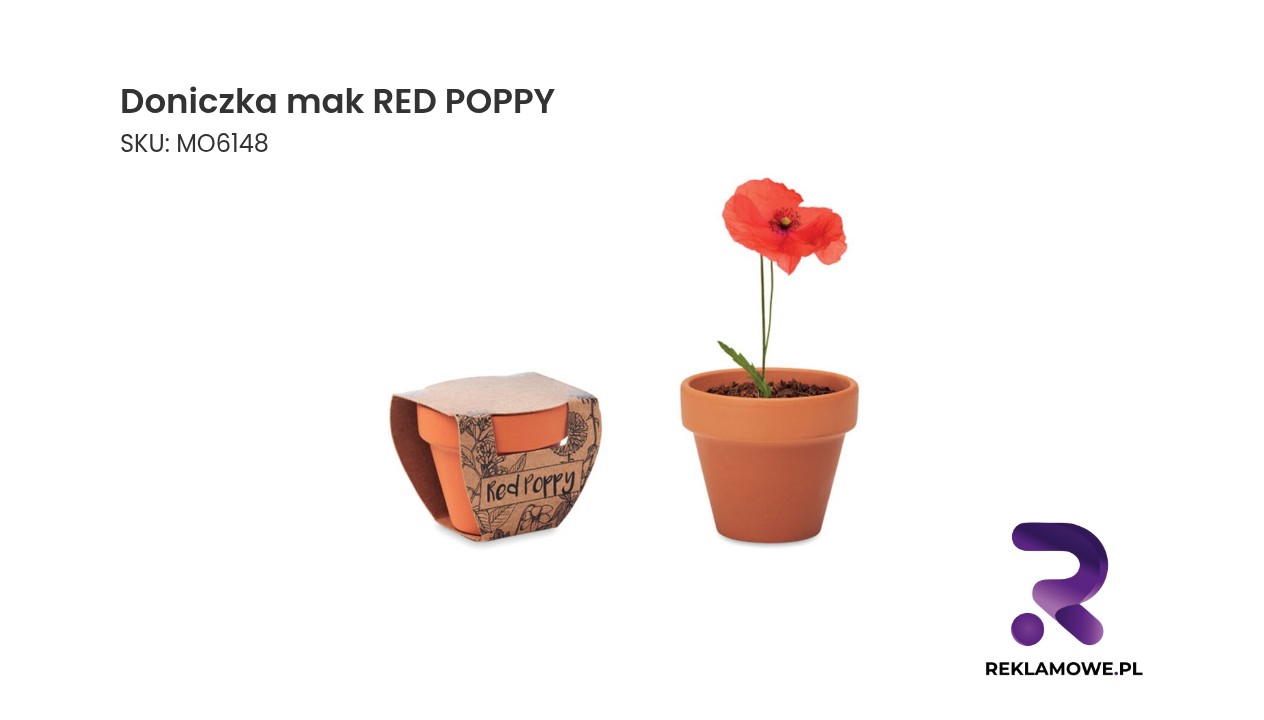 Doniczka, mak RED POPPY Doniczka mak RED POPPY – dekoracyjna osłonka na kwiaty