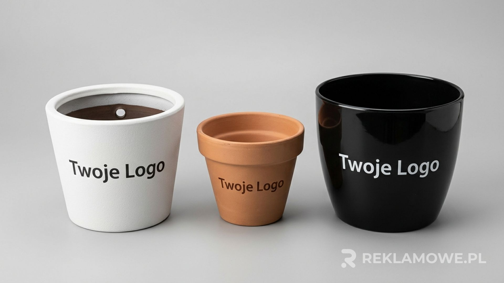 Nowoczesna doniczka reklamowa w przestrzeni coworkingowej